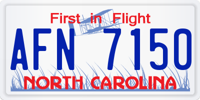 NC license plate AFN7150