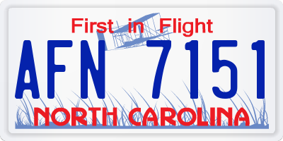 NC license plate AFN7151