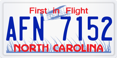 NC license plate AFN7152
