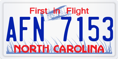 NC license plate AFN7153