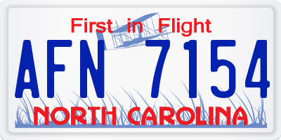 NC license plate AFN7154