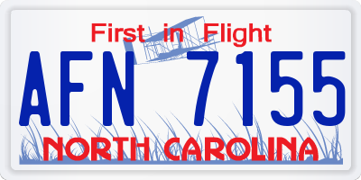 NC license plate AFN7155