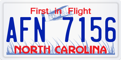 NC license plate AFN7156