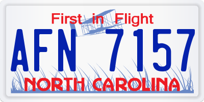 NC license plate AFN7157