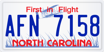 NC license plate AFN7158