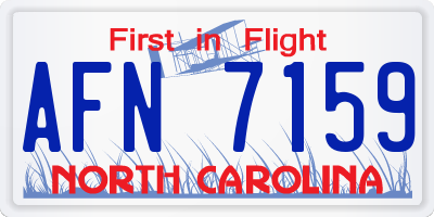 NC license plate AFN7159