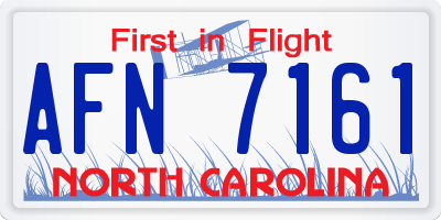 NC license plate AFN7161