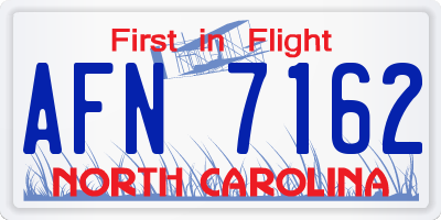 NC license plate AFN7162