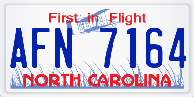NC license plate AFN7164