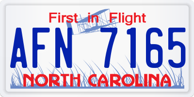 NC license plate AFN7165