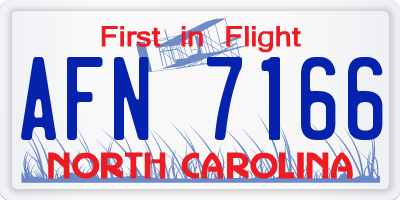 NC license plate AFN7166