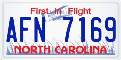 NC license plate AFN7169