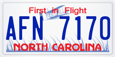 NC license plate AFN7170