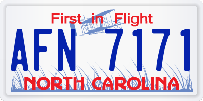 NC license plate AFN7171