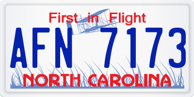 NC license plate AFN7173