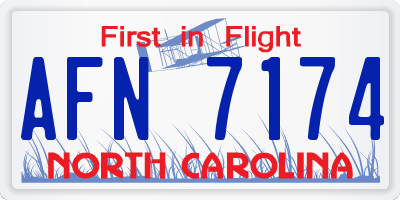 NC license plate AFN7174