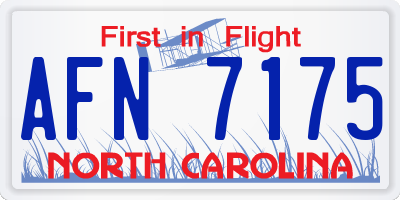 NC license plate AFN7175