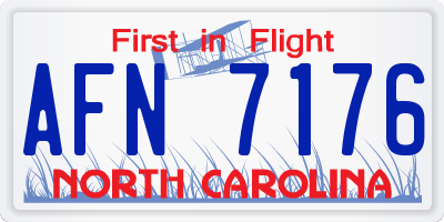 NC license plate AFN7176