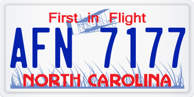 NC license plate AFN7177