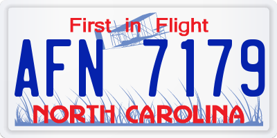NC license plate AFN7179