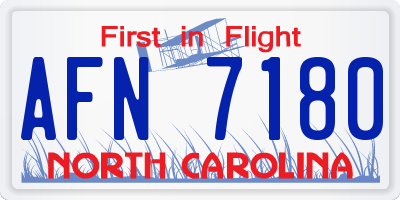 NC license plate AFN7180
