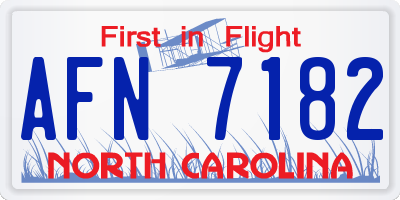 NC license plate AFN7182