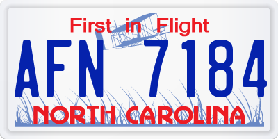 NC license plate AFN7184