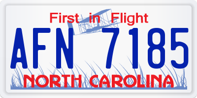 NC license plate AFN7185