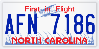 NC license plate AFN7186