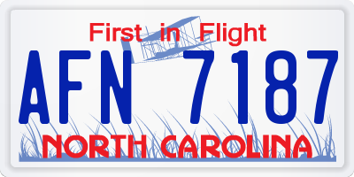 NC license plate AFN7187