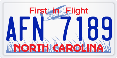 NC license plate AFN7189