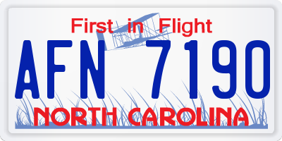 NC license plate AFN7190
