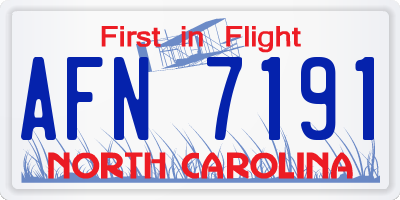 NC license plate AFN7191