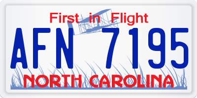 NC license plate AFN7195