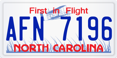 NC license plate AFN7196