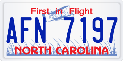 NC license plate AFN7197
