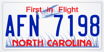 NC license plate AFN7198