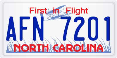 NC license plate AFN7201