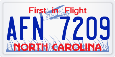 NC license plate AFN7209