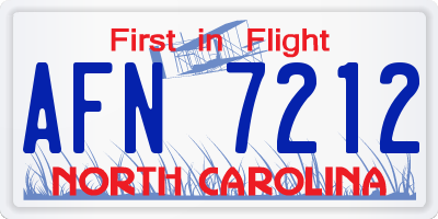 NC license plate AFN7212