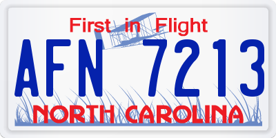NC license plate AFN7213
