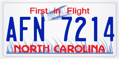 NC license plate AFN7214