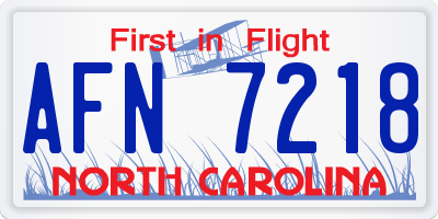 NC license plate AFN7218