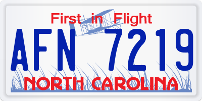 NC license plate AFN7219