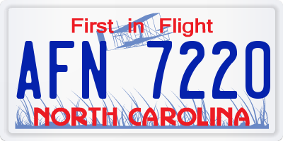 NC license plate AFN7220