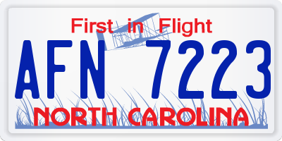 NC license plate AFN7223