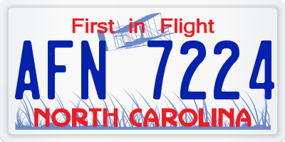 NC license plate AFN7224