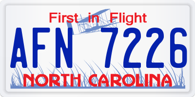 NC license plate AFN7226