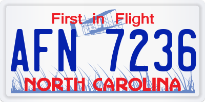 NC license plate AFN7236