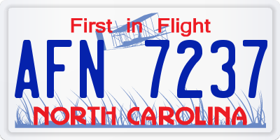 NC license plate AFN7237